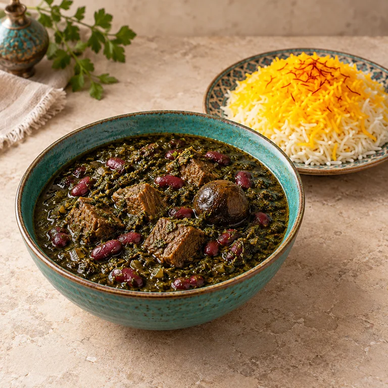 چلوخورش قورمهسبزی